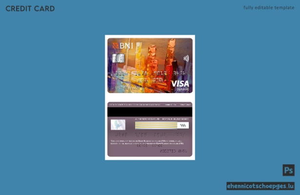 Beispielvorschau für die klassische BNI-Visumkarte der Indonesia Bank Negara Indonesia